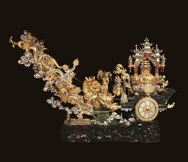 景泰蓝与多种工艺结合《祥龙晋宝》